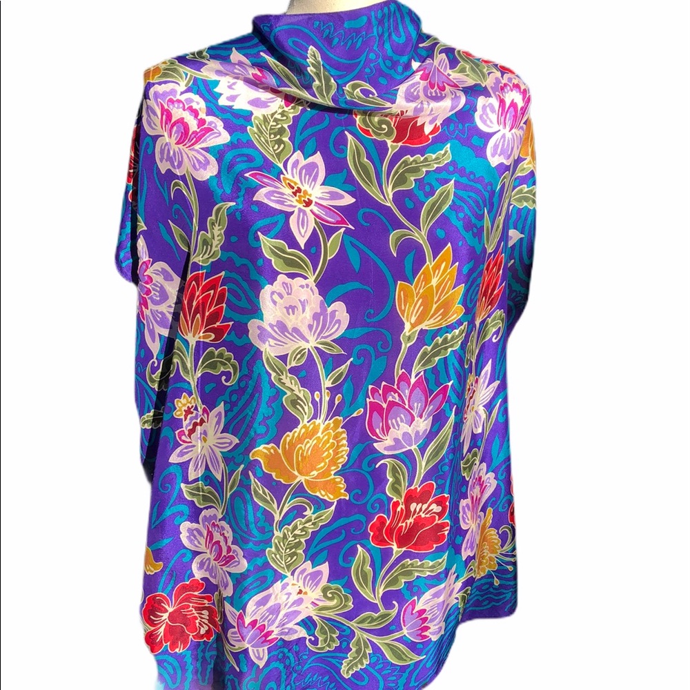 Oscar de la Renta | Floral Silk Scarf - Picture 2 of 10